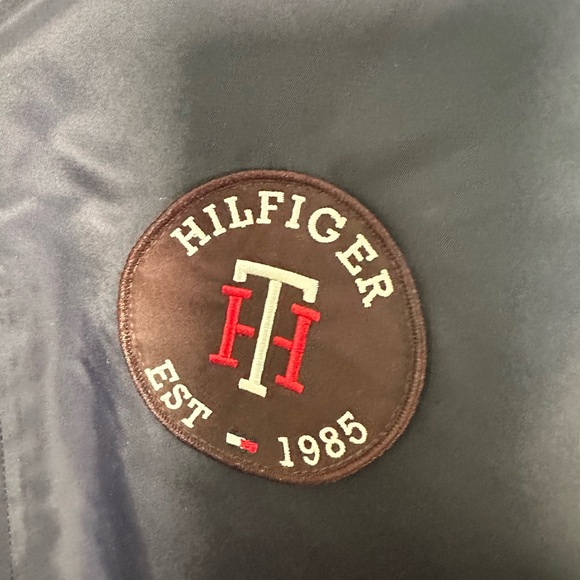 Tommy Hilfiger Black Bomber Jacket XL Navy Blue Zip - Picture 6 of 9